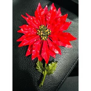 Beautiful Red Flower Brooch